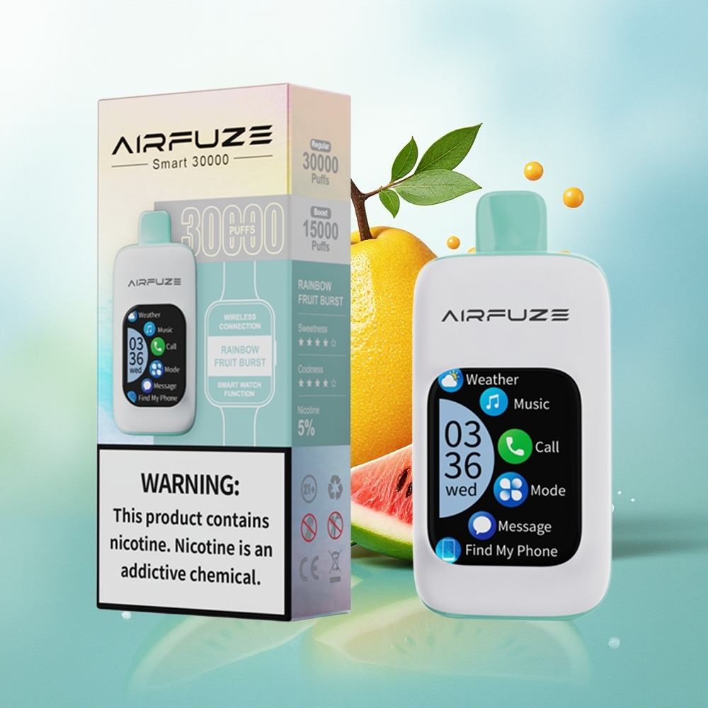 AirFuze Smart 30000 Pūkų Vaivorykštės Vaisių Sprūdis 5% Nikotino 900mAh