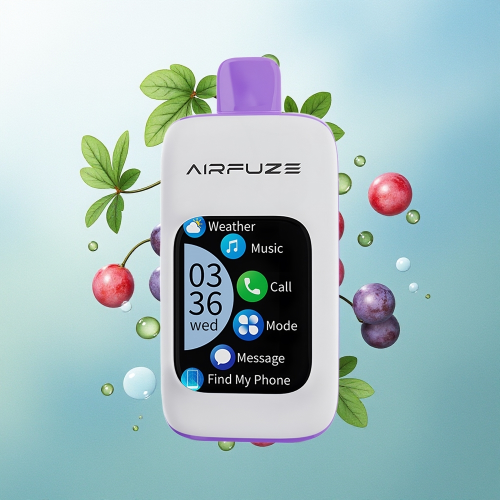 AirFuze Smart 30000 Pūkštelių Vynuogių Sprūgsnis 900mAh Type-C 5% Nikotino