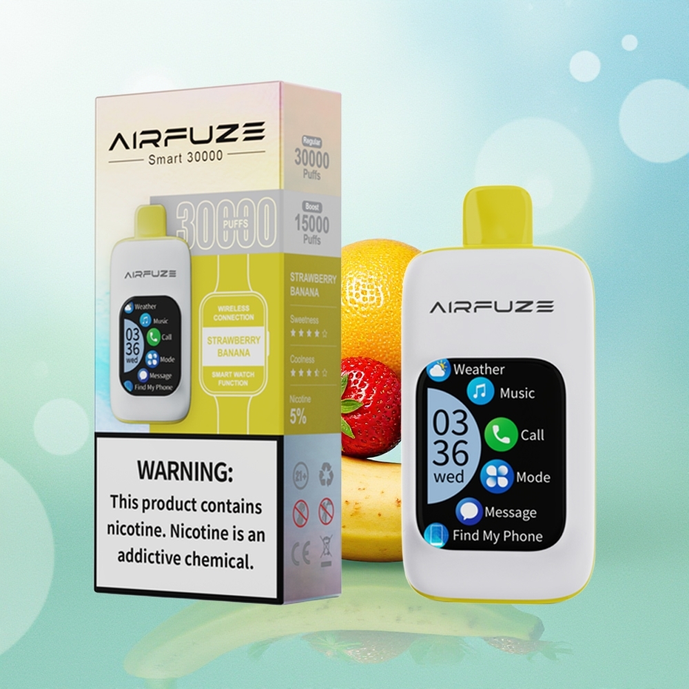 AirFuze Smart 30000 Puffų Vienkartinis Įrenginys Braškės-Bananai 5% Nikotino 900mAh Type-C