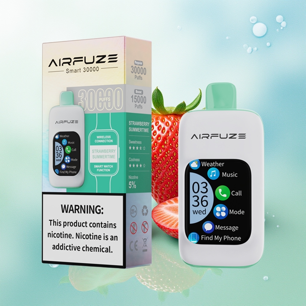 AirFuze Smart 30000 Puffs Braškės Vasaros Laikas 900mAh Type-C 5% Nikotino