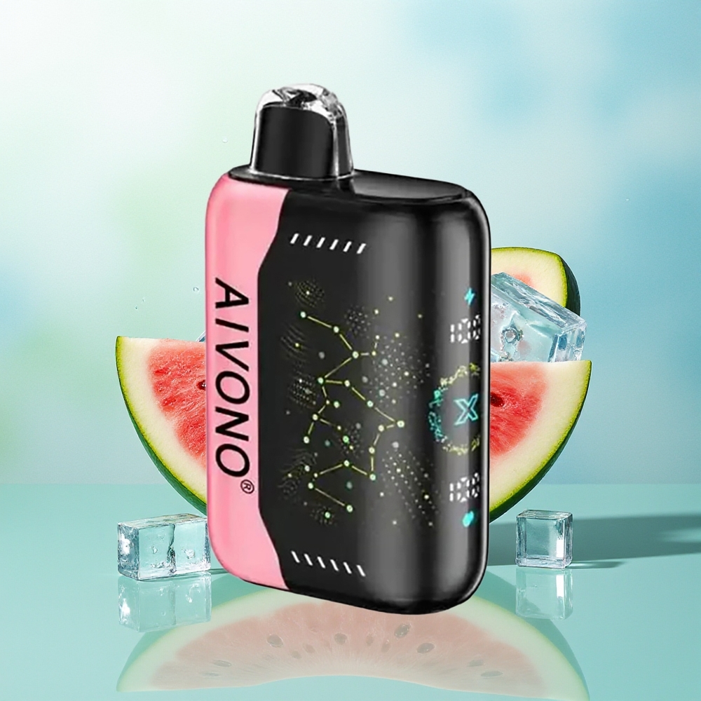 Aivono Aim Boom 25000 Pūkštelių Arbūzas-Ledas 28ml 650mAh 1.2 ohm Tinklelinė Apvija Type-C Įkrovimas 90g