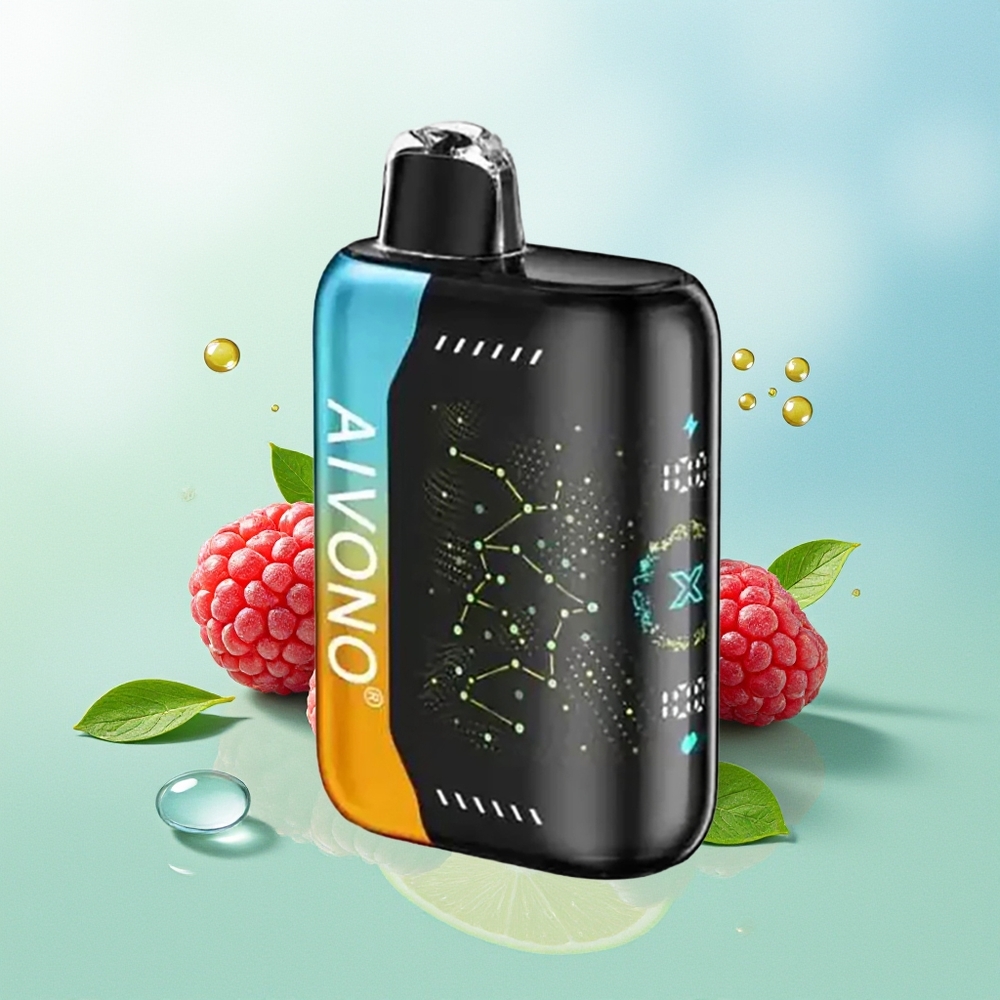 Aivono Aim Boom 25000 Pūkštelių Avietės Persikų Citrinų 28ml 650mAh 1.2 Ohm Tinklelinė Apvija Type-C Įkrovimas 90g