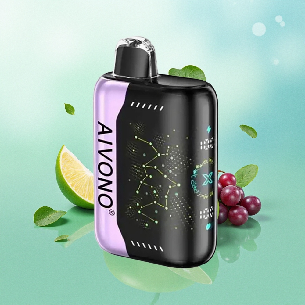 Aivono Aim Boom 25000 Pūkštelių Žalioji Obuolio Vynuogė 28ml 650mAh 1.2 Ohm Tinklinė Apvija Type-C Įkrovimas 90g