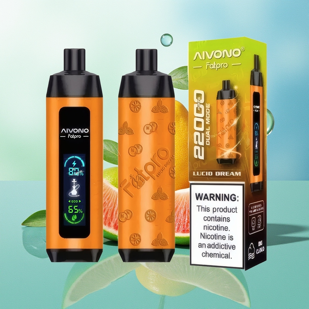 Aivono Aim Fatpro 22000 Pūkų Aiškus Sapnas 0%,2%,3%,5% Nikotino 28ml Skysčio 600mAh Įkroviama 0.6 omų Tinklelio Apvija Eco/Boost Dvejopi Režimai