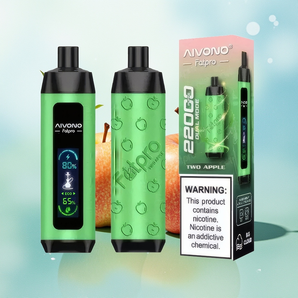 Aivono Aim Fatpro 22000 Pūkų Dvi Obuolio 0%,2%,3%,5% Nikotino 28ml