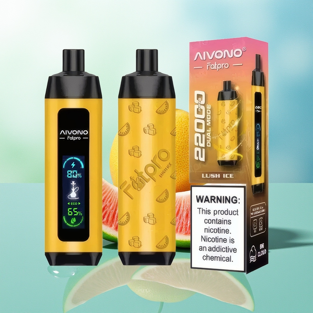 Aivono Aim Fatpro 22000 Pūkštelių Žalias Ledas 28ml 600mAh 0,6 omų Tinklelio Ritė Eco/Boost Dvejų Režimų