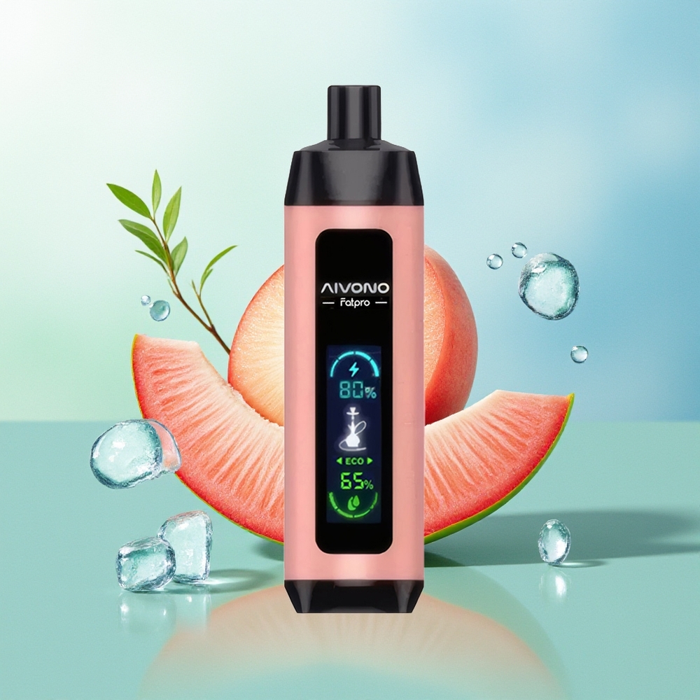 Aivono Aim Fatpro 22000 Pruokaičių Persikų Ledas 28ml 600mAh 0,6 omų Tinklelinė Apvija Eco/Boost Dvigubas Režimas