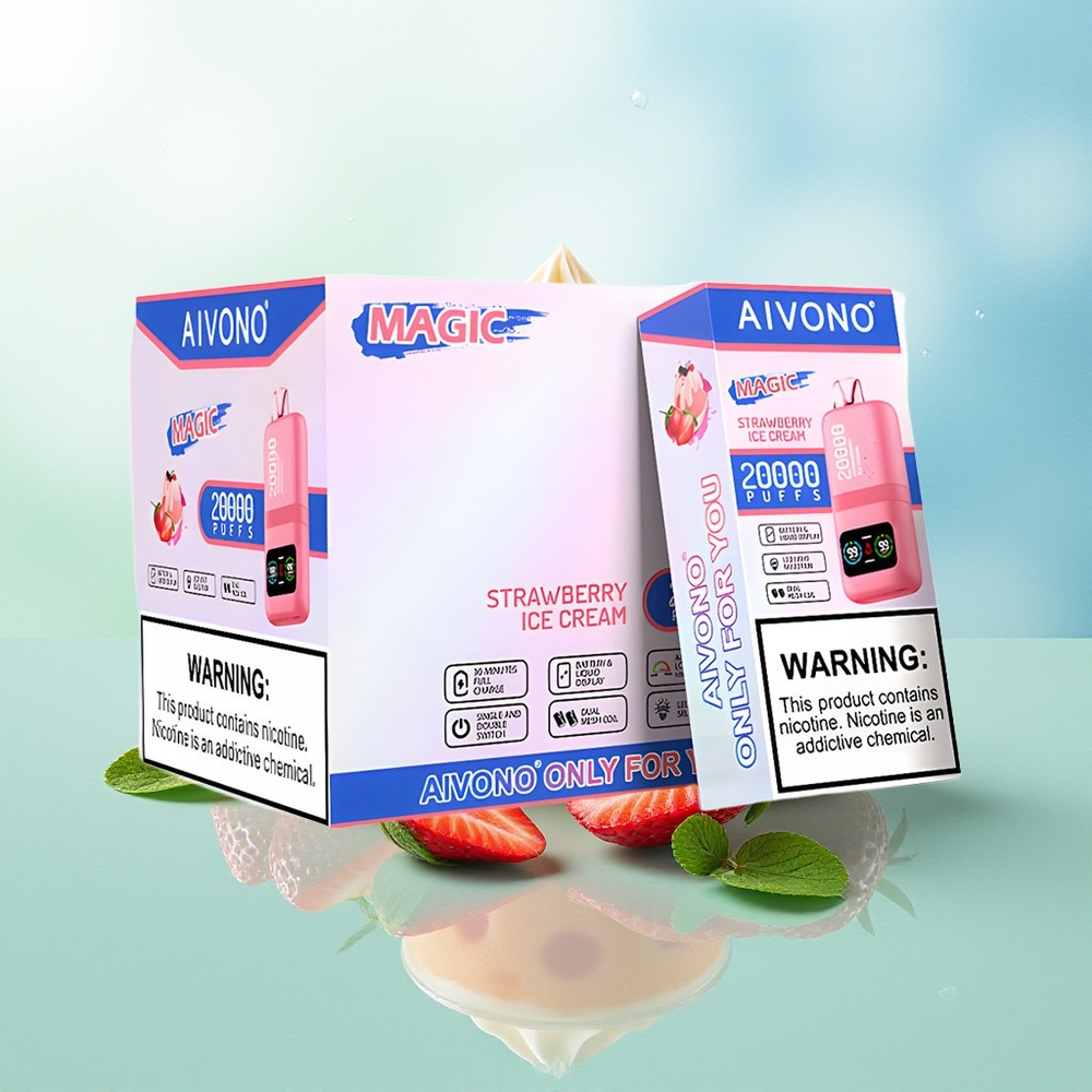 Aivono Aim Magic 20000 Pūkų Braškinių Ledų Kūrimas 26ml E-skv