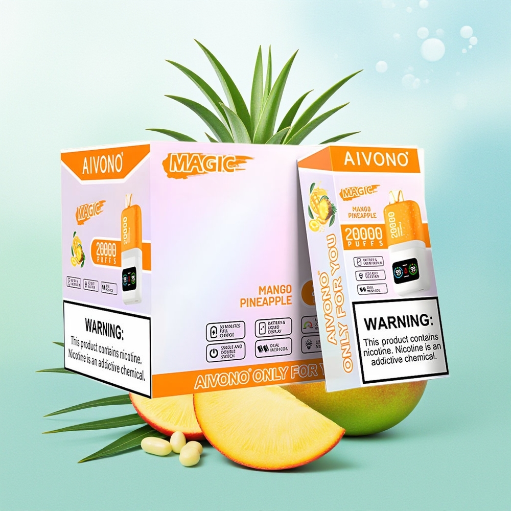 Aivono Aim Magic 20000 Pūkų Mango Ananasas 0% Nikotino Tipo-C