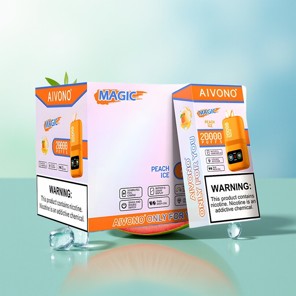 Aivono Aim Magic 20000 Pūkštelių Persikų Ledas Disposable Vape