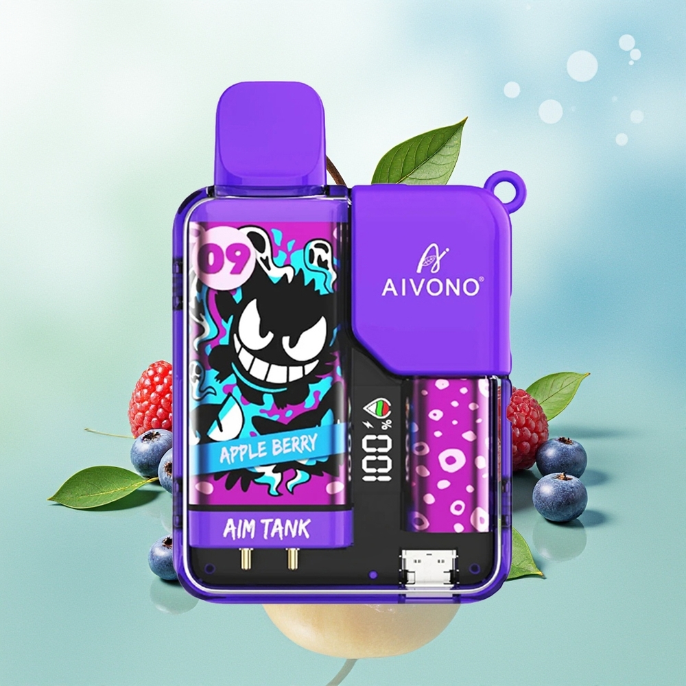 Aivono Aim Tank 9500 Potėpių Obuolių Uogų 18ml 650mAh LCD 0% 2% 3% 5% 1.2ohm