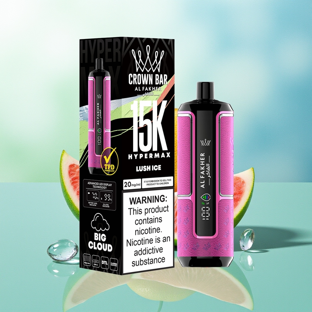 Al Fakher Crown Bar 15 Tūkst. Dūmų Ledo Švelnumas Hypermax DTL 22ml 600mAh Type-C