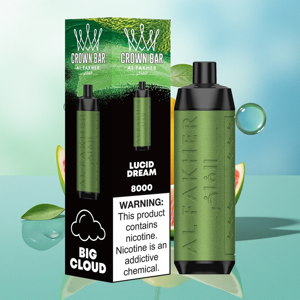 Al Fakher Crown Bar 8000 Kristalinis Aiškus Sapnas 600mAh USB-C 18ml 5mg 0.6ohm