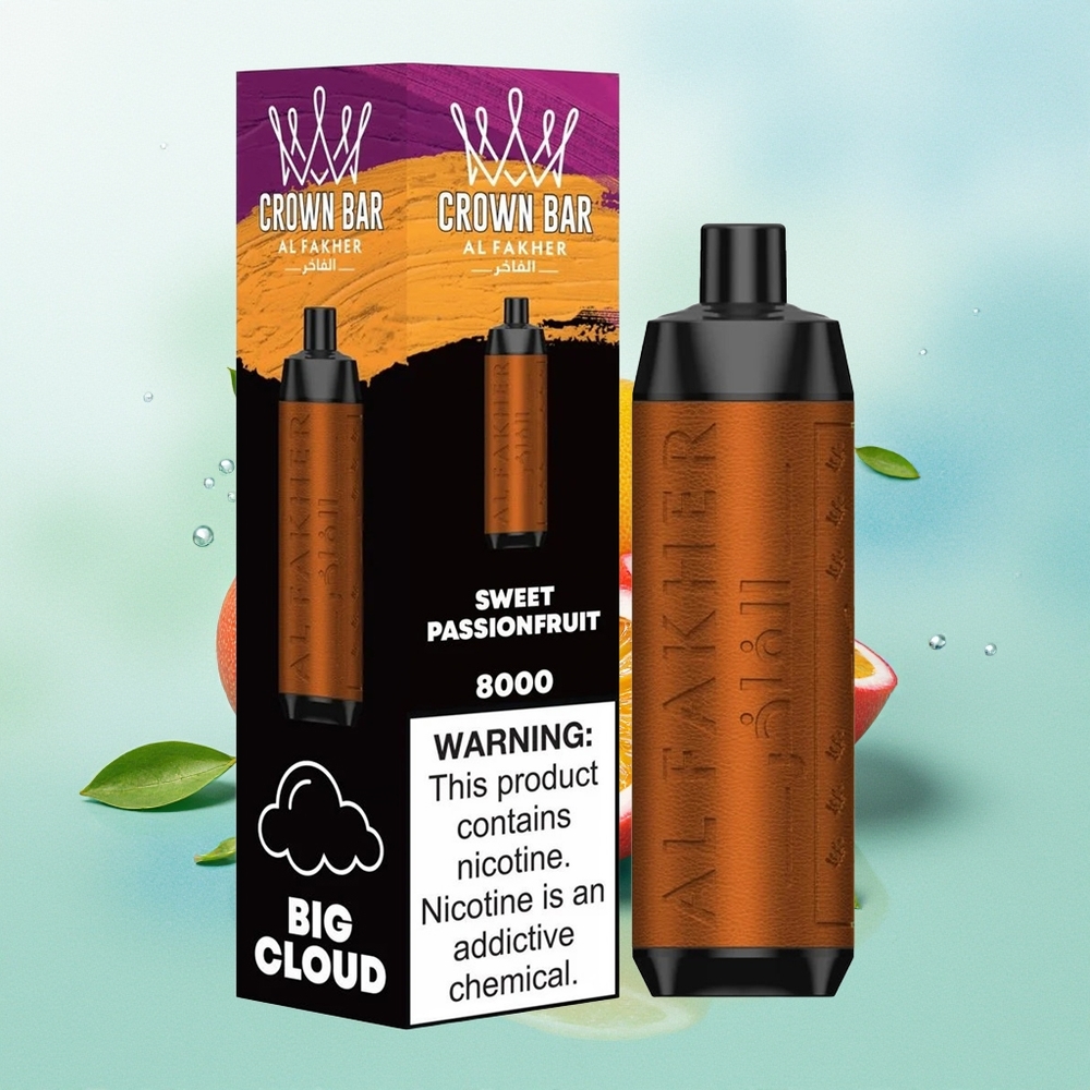 Al Fakher Crown Bar 8000 Kristalinis Vienkartinis Garintuvas Saldžiosios Pasiflora 600mAh Baterija USB Type-C 18ml