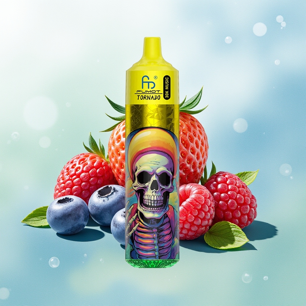 Fumot RandM Tornado 30000 Pūkų Braškė Mėlynė Avietė 30mL 2% 5% 1.0 Ohm Tinklelio Ritė 600mAh
