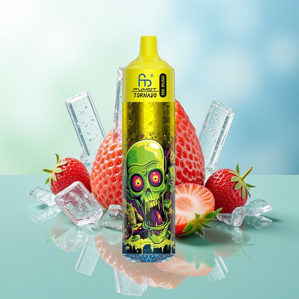 Fumot RandM Tornado 30000 Pūkų Braškės Ledas 30mL 5% Nikotino 1.0 Ohm Tinklelinė Ritė 600mAh