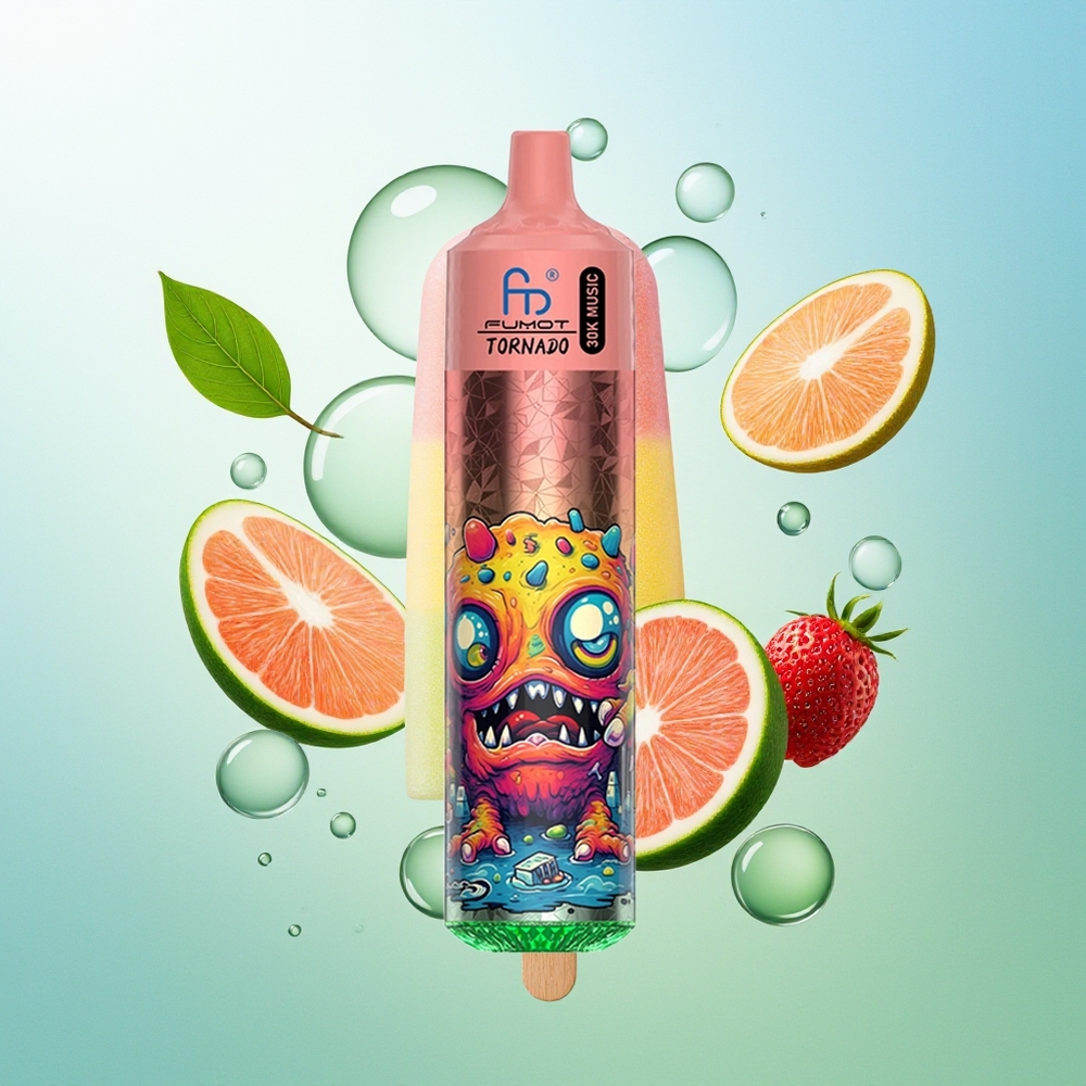 Fumot Randm Tornado 30000 Pūkų 30mL 2%/5% Nikotino 1.0 Ohm Tinklelio Ritė 600mAh LED Ekranas Popsicles