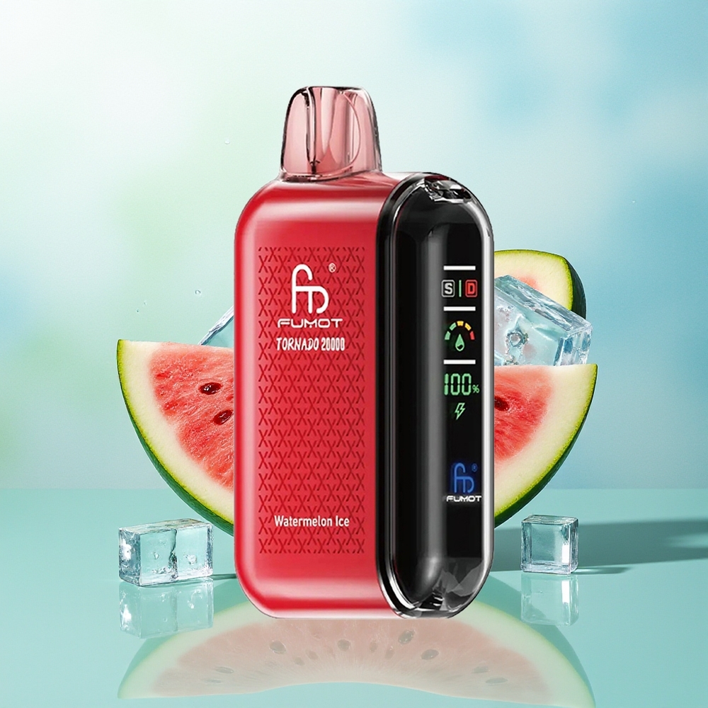 Fumot Tornado 20000 Pūkų Vandens Meliono Ledas su Dual Mesh Coil 20ml E-skvaisos 850mAh Įkrovama Baterija