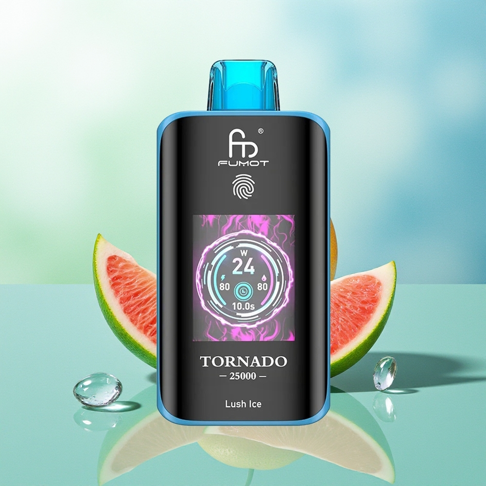 Fumot Tornado 25000 Puffų Sultingo Ledinio Skonio USB Type-C Įkrovimas HD Ekranas 20ml Skysčio
