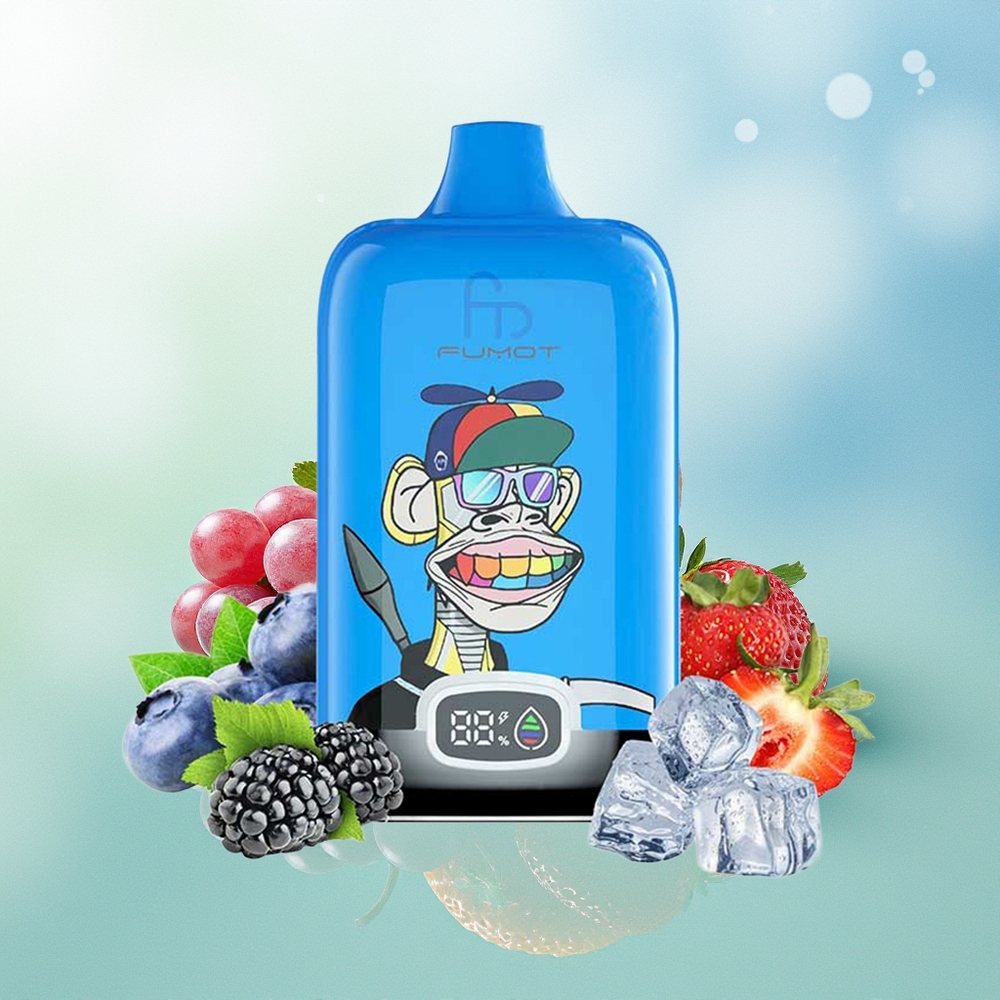 Fumot Tornado Digital Box 12000 Potėpių Braškės Vynuogės 20ml Tinklas Tipas-C 550mAh MTL