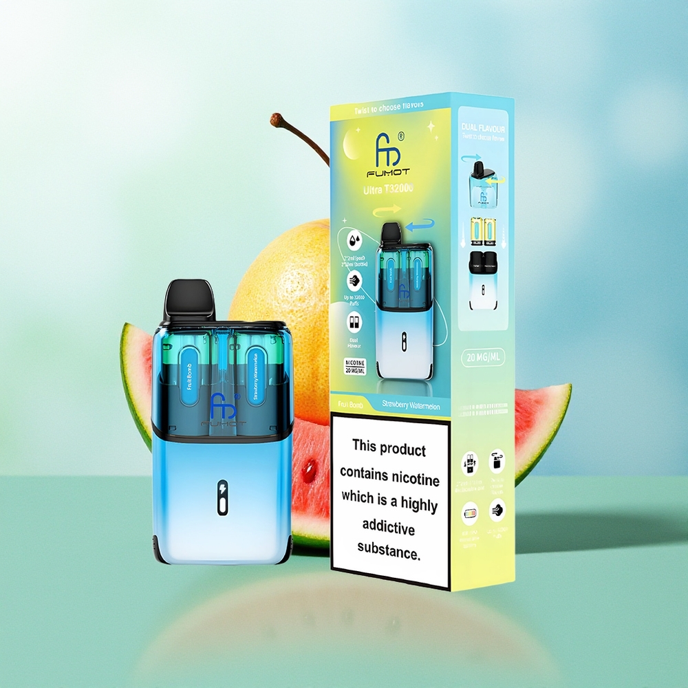 Fumot Ultra T32000 32000 Pūkų Braškė Arbūzas 800mAh 24ml 20mg Type-C Fast Charging Mesh