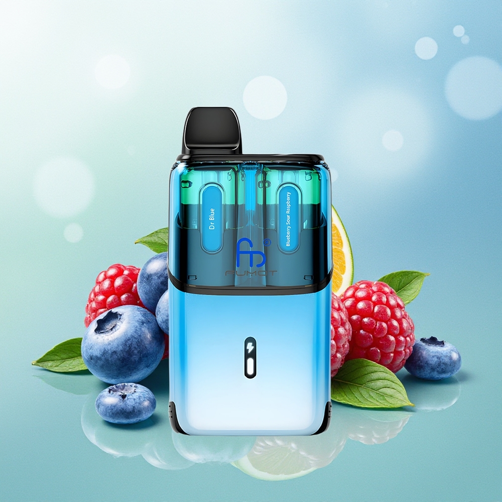 Fumot Ultra T32000 32000 Pūkų Dr Mėlyna - Mėlynųjų Uogų Rūgščios Avietės 800mAh 24ml 20mg Tinklo C Greitas Įkrovimas Išplėstas Tinklinis Šildytuvas