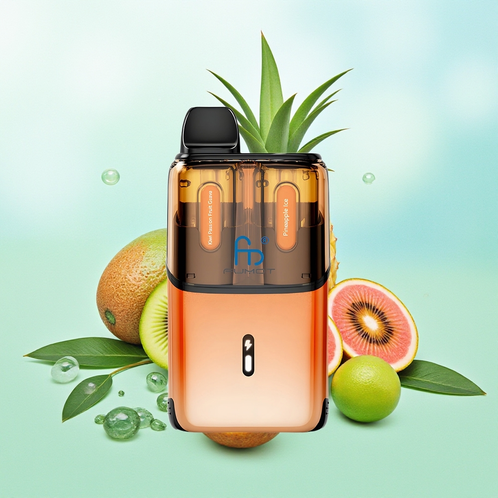 Fumot Ultra T32000 32000 Pūkų Kiwi Pasiflora Guava - Ananasų Ledas 800mAh 24ml 20mg Type-C Tinklelis