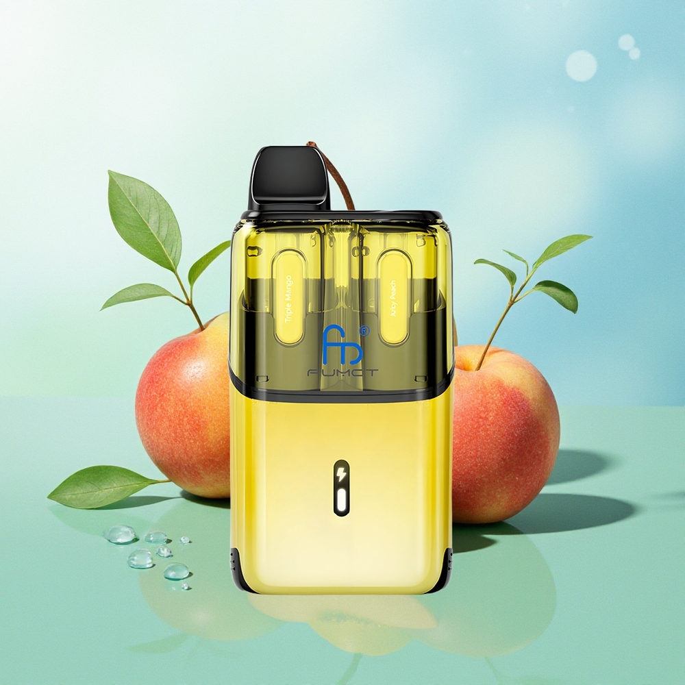 Fumot Ultra T32000 32000 Puffų Trigubas Mango - Sultingas Persikas 800mAh 24ml 20mg Type-C Tinklelinė Apvija