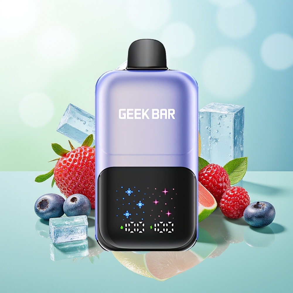 GEEK BAR 2GO 50000 Pūkščių Miltuotų Uogų Ledas Didelis Ekranas Dviguba Talpa 5% Nikotino