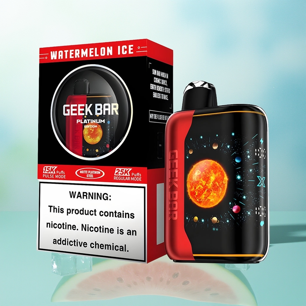 GEEK BAR Platinum Edition 25000 Pūkų Arbūzas Ledas USB-Type C Greitas Įkrovimas 20mL Skystis 2% Nikotino