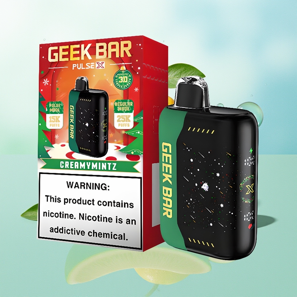 GEEK BAR Pulse X 25000 Pūkų Dviguba Tinklelinė Apvija 18mL Ikigryžio Skystis Kalėdinė Leidimas