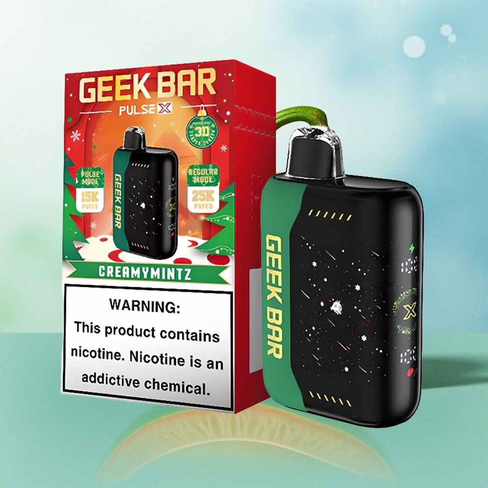 GEEK BAR Pulse X 25000 Pūkų Dviguba Tinklelinė Apvija 18mL Ikigryžio Skystis Kalėdinė Leidimas
