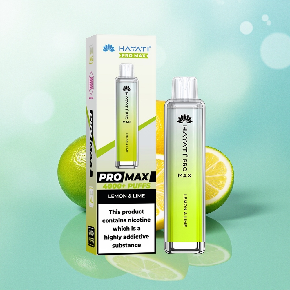 Hayati Pro Max 4000 Pūkų Citrina & Žalioji Riešutėlė su 1400mAh Baterija 2ml Talpa ir 10ml