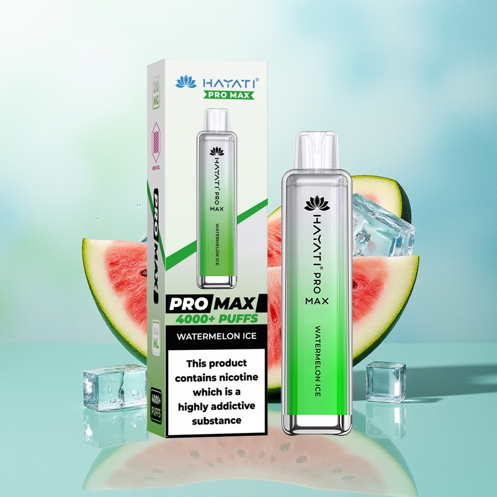 Hayati Pro Max 4000 Pūkštelių Arbūzas-Ledas Kristalas 2% 5% Nikotino 1400mAh