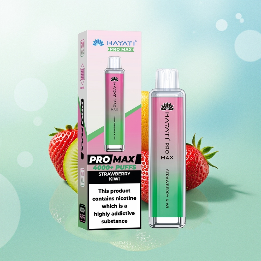 Hayati Pro Max 4000 Pūkštelių Braškė-Kivis Rechargeable 1400mAh Dual 1.1 Ohm TPD-Compliant