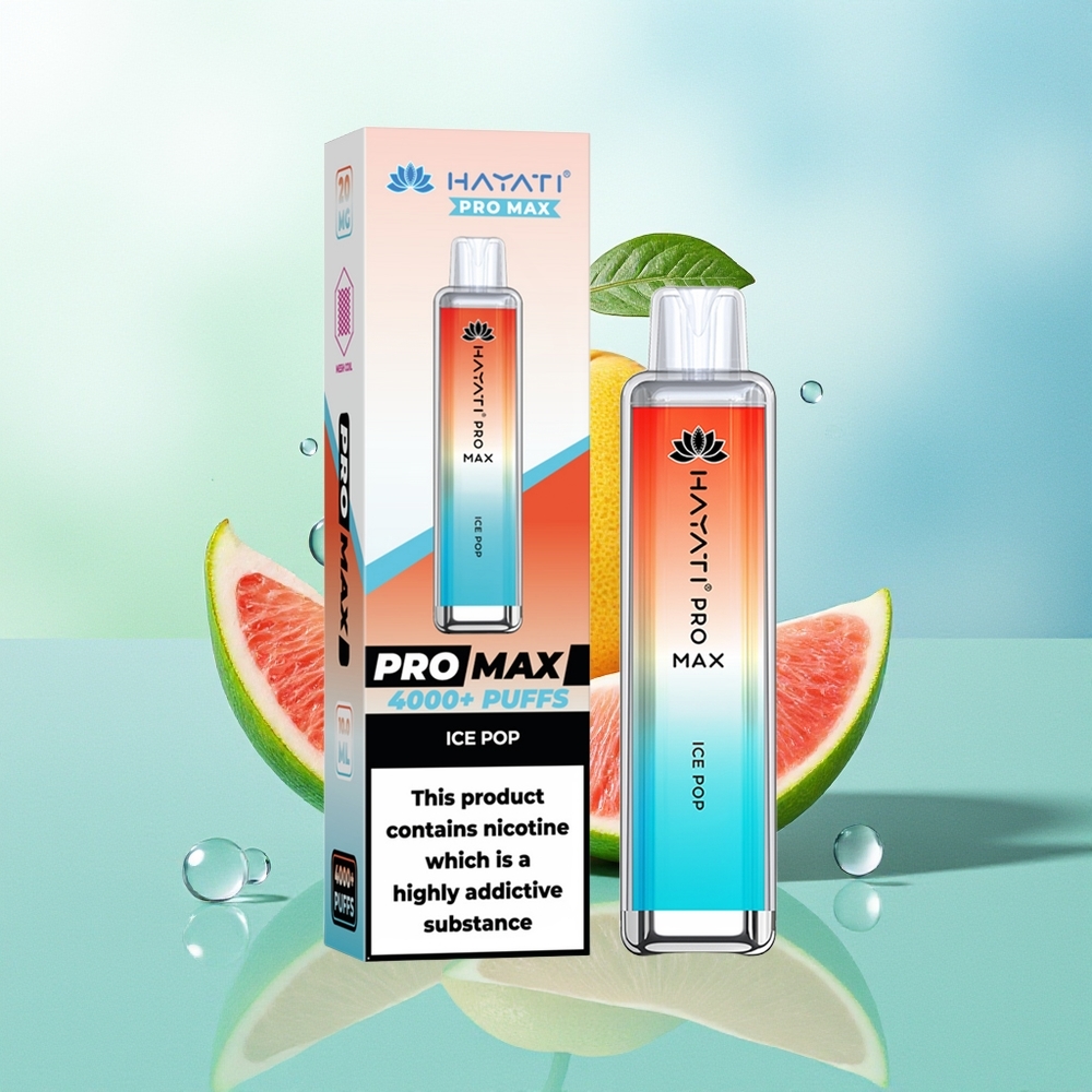 Hayati Pro Max 4000 Pūkštelių Ledinė Šerbetė su 1400mAh Baterija ir 10ml Automatinio Papildymo