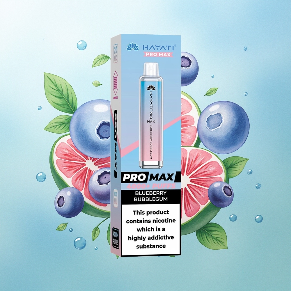 Hayati Pro Max 4000 Pūkštelių Mėlynųjų Uogų Kramtomoji Guma 2% Nikotino 1400mAh