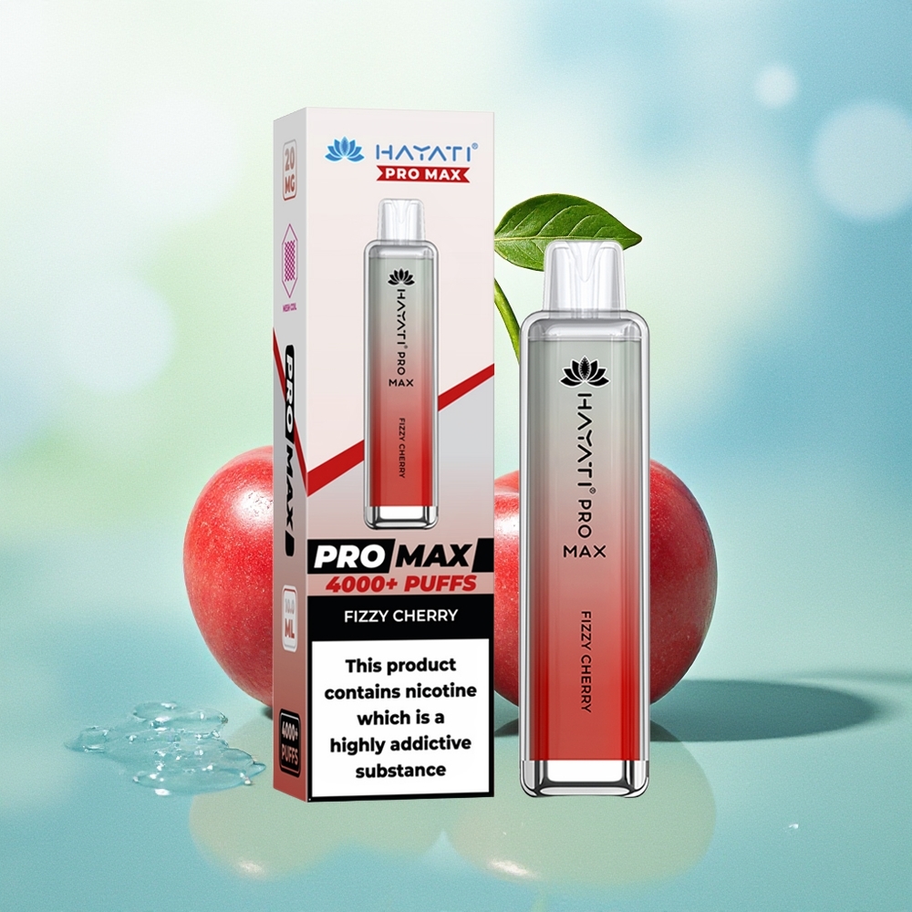 Hayati Pro Max 4000 Potūkiai Fizzy Vyšnia Rechargeable Dual Mesh Coil 1400mAh LED