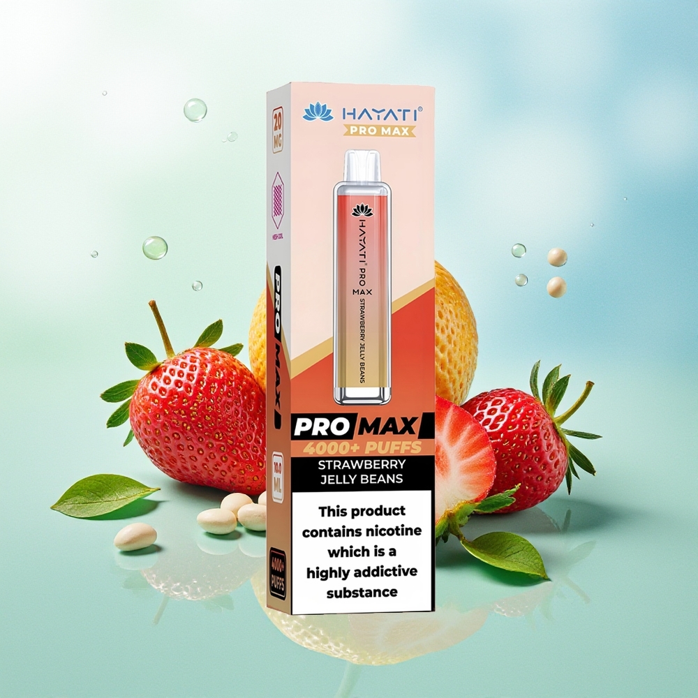 Hayati Pro Max 4000 Potepių Braškinių Želė Pupelių Kristalinis 1400mAh 2ml/10ml