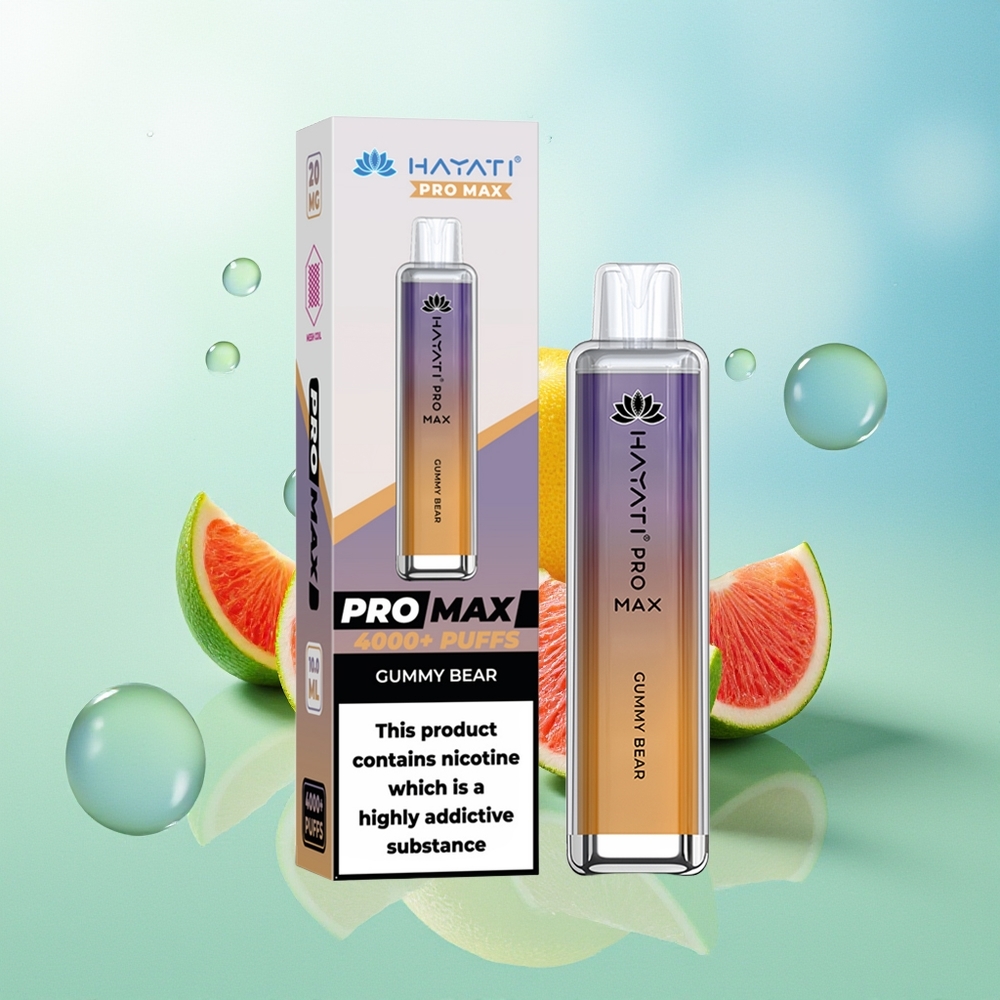 Hayati Pro Max 4000 Puffų Vienkartinė Guminio Meškiuko Vaporizatorius su 2ml bakeliu 10ml automatinio papildymo