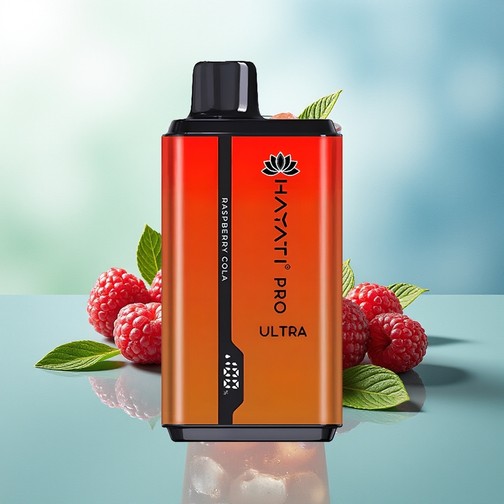 Hayati Pro Ultra 15000 Pūkų Avietinė Kola Disposable Vape