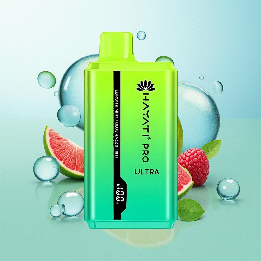 Hayati Pro Ultra 15000 Pūkų Citrina & Mėta Mėlynoji Razz & Mėta Disposable Vape