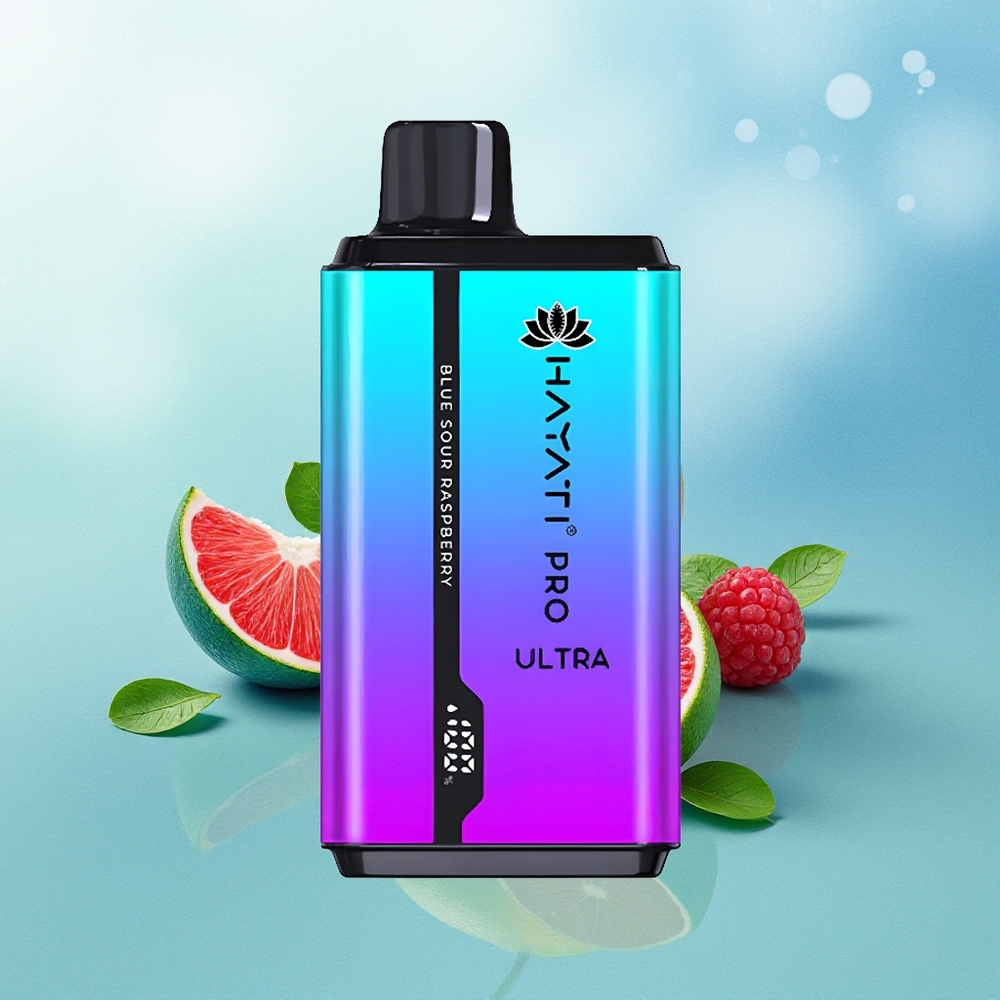 Hayati Pro Ultra 15000 Pūkų Mėlynų Rūgščių Aviečių Disposable Vape