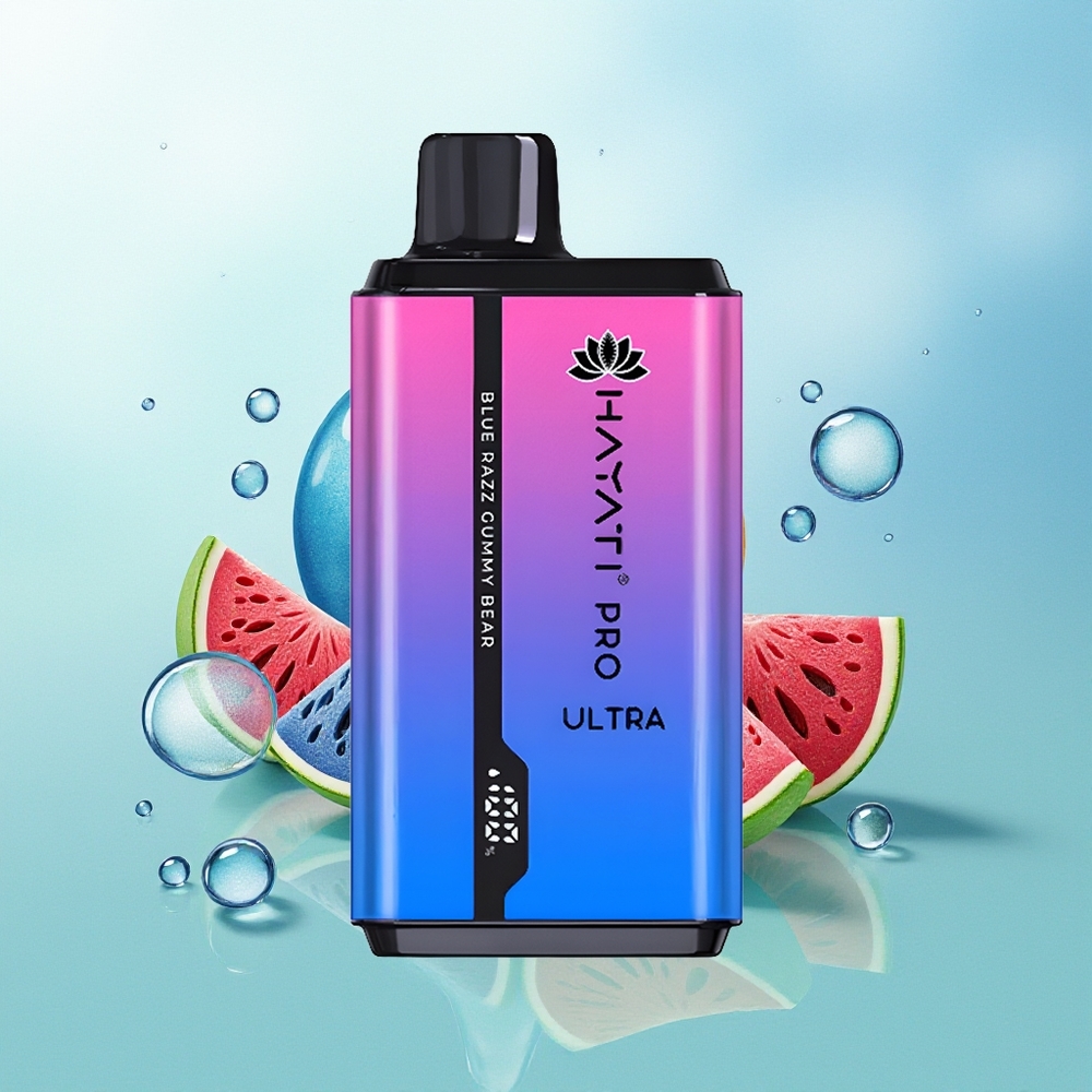 Hayati Pro Ultra 15000 Pūkų Mėlynųjų Guminukų Bandelių Disposable Vape