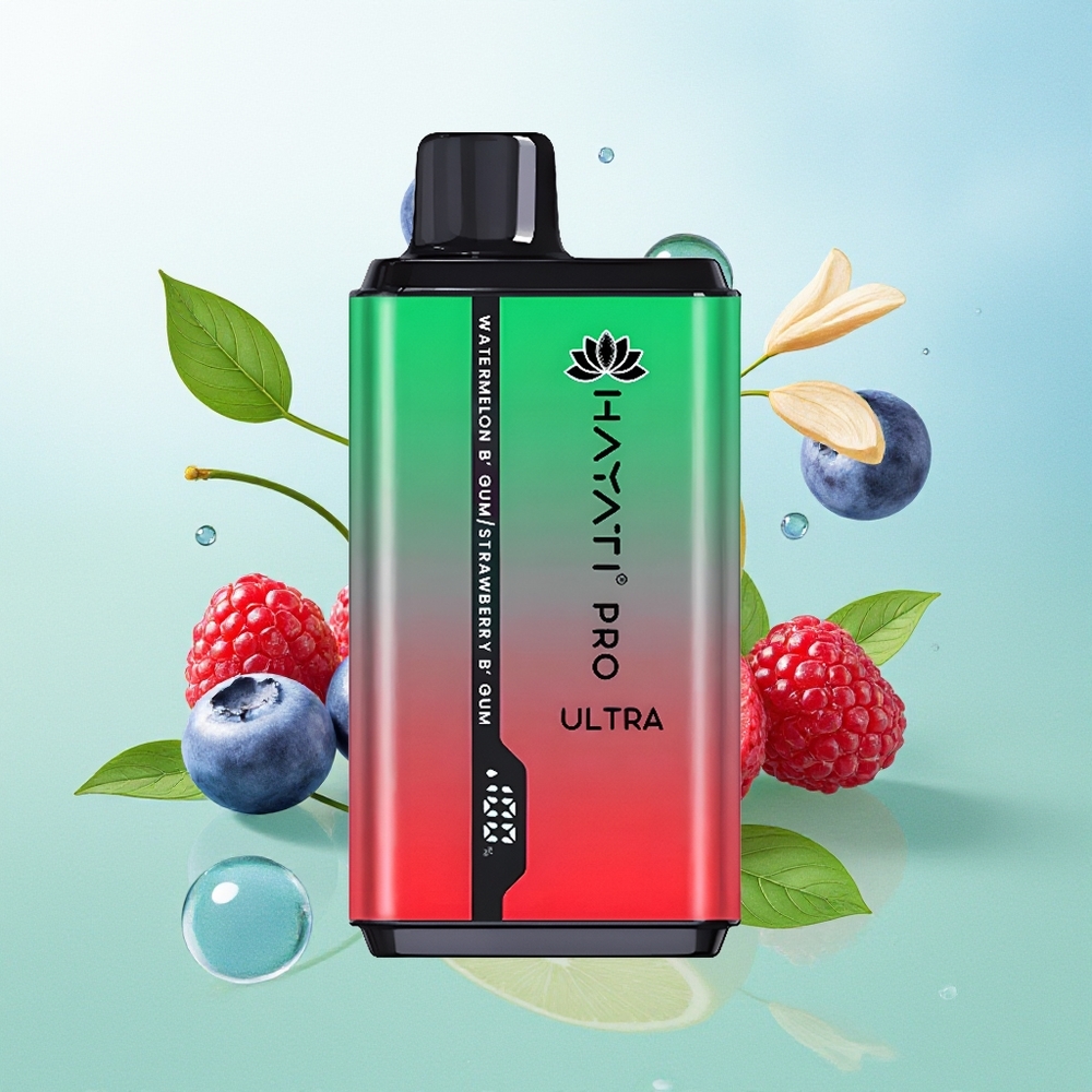 Hayati Pro Ultra 15000 Pūkų Mėlynųjų Uogų Aviečių Vyšnių Citrinų & Mėlynųjų Uogų su ir 2 12ml Skysčio Talpa