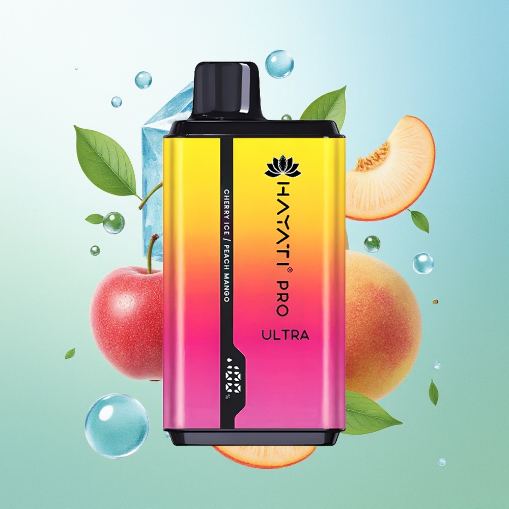Hayati Pro Ultra 15000 Pūkų Vyšnių Ledas Apelsinas Mango Disposable Vape