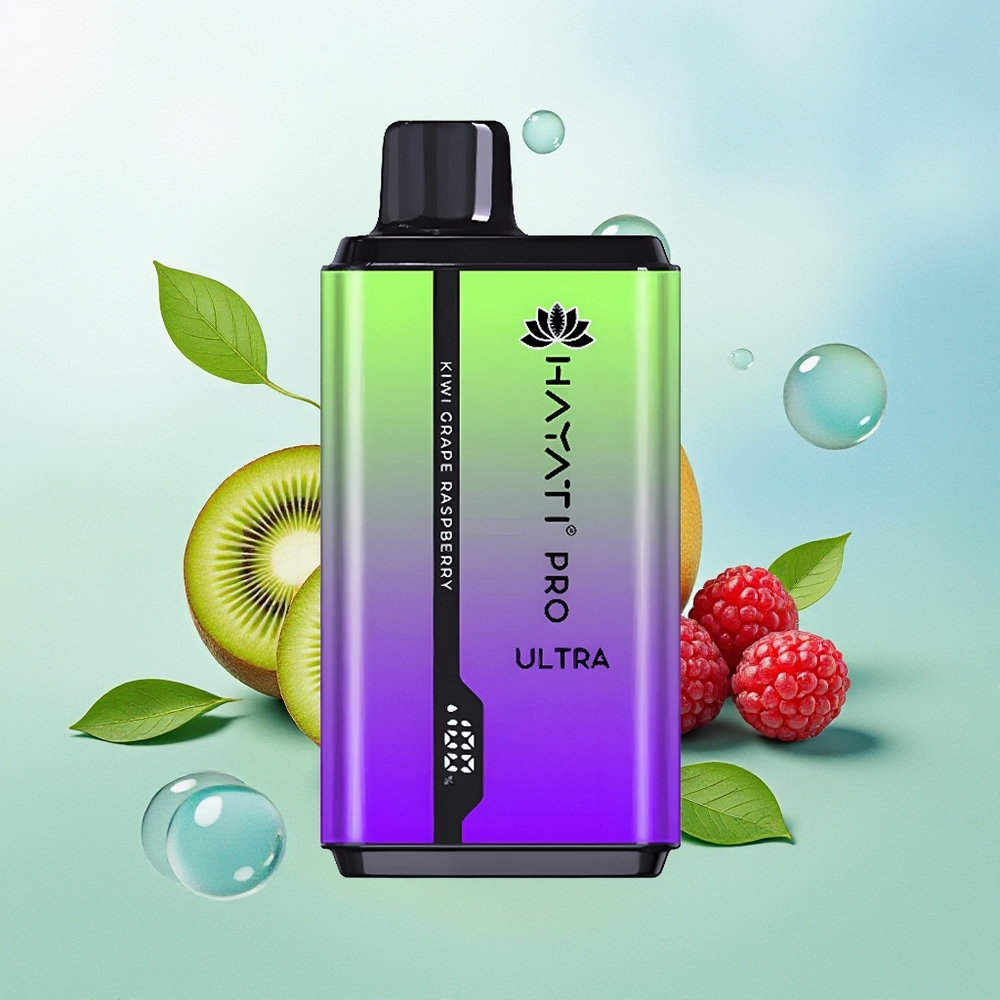 Hayati Pro Ultra 15000 Puffų Kiwi Vynuogės Avietė Disposable Vape