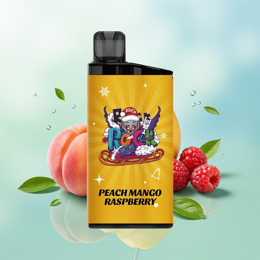 IGET Bar 3500 Pūkų Persikų Mango Aviečių 1400 mAh 1.2 Ohm Tinklelinė Apvija