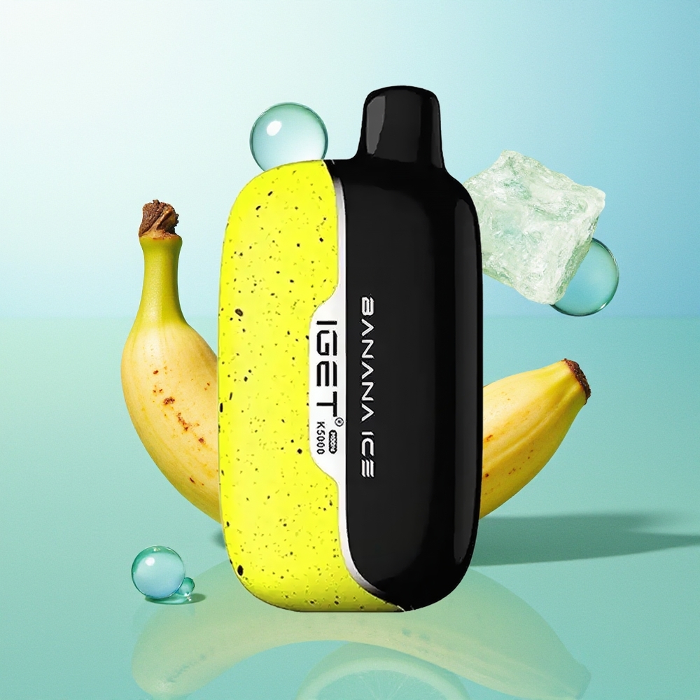 IGET Moon K5000 5000 Pūkų Bananinė Ledinė PC 81.5g 49.5x25.3x99.4mm 1.35Ω