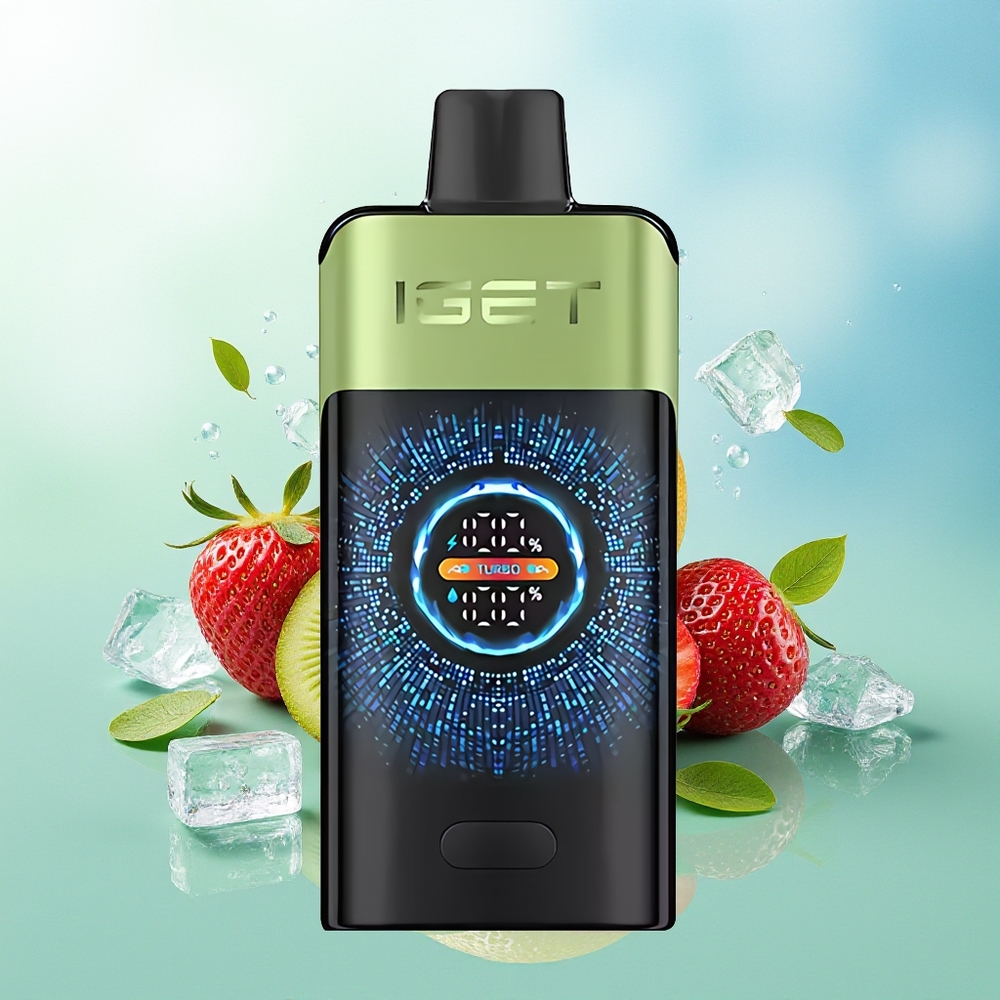IGET ONE 12000 Pūkų Vienkartinė Vape Braškė-Kivi-Ledas Didelis Išlenktas Spalvotas Ekranas 2700 mAh 0.6 ohm Dvigubas Tinklelis